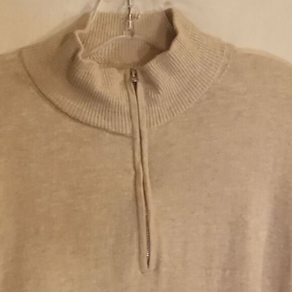 J. Crew Ragland 100% Cotton Oatmeal Quarter Zip Sweater M - Picture 3 of 6